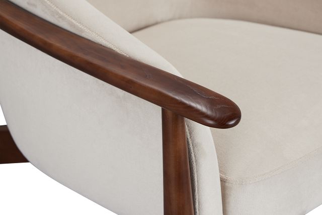 Nova Beige Velvet Accent Chair