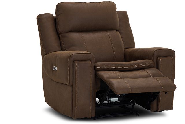 Scout Brown Micro Power Recliner With Power Headrest (2)