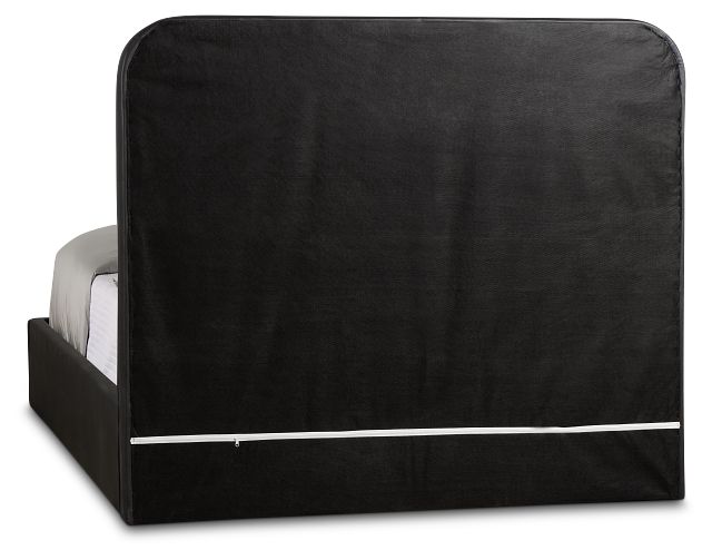 Doral Black Curved Upholstered Platform Bed