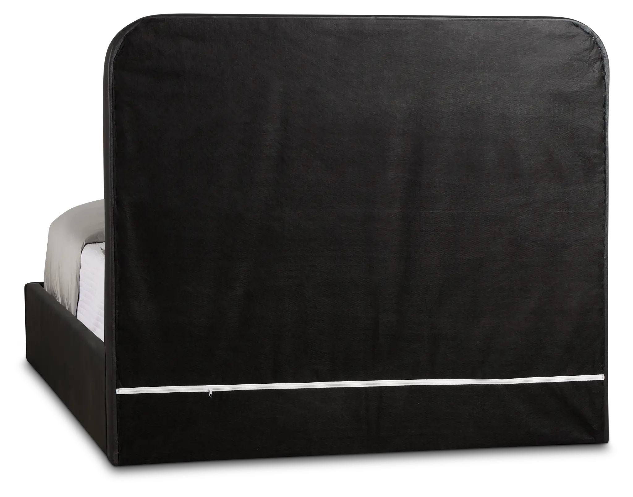 Doral Black Curved Upholstered Platform Bed Doral Black Curved Upholstered Platform Bed