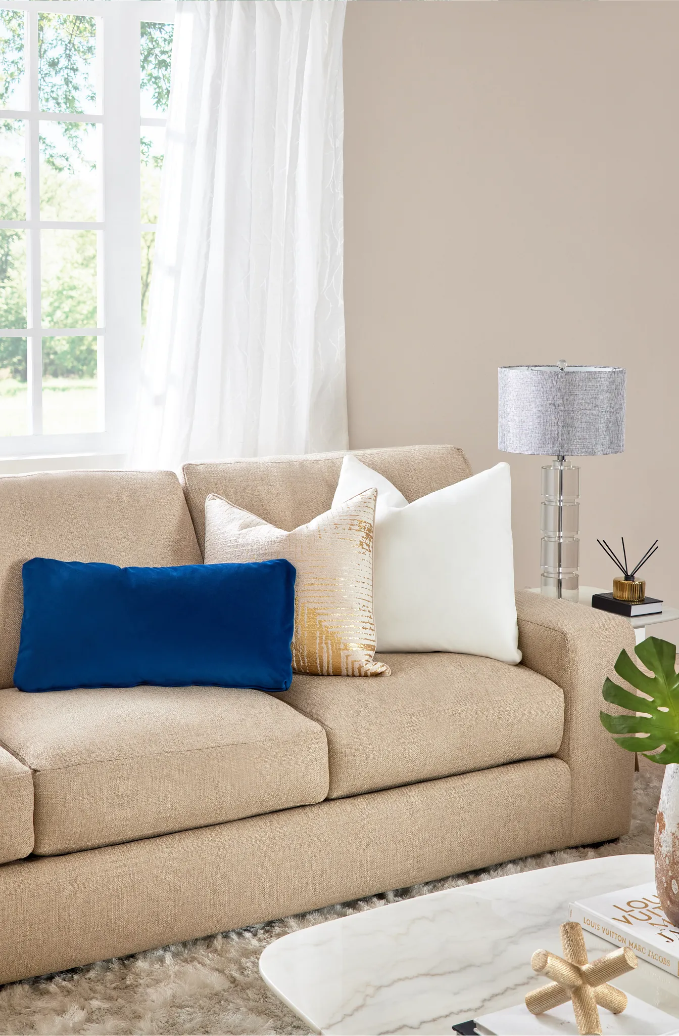 Veronica 104" Khaki Down Sofa