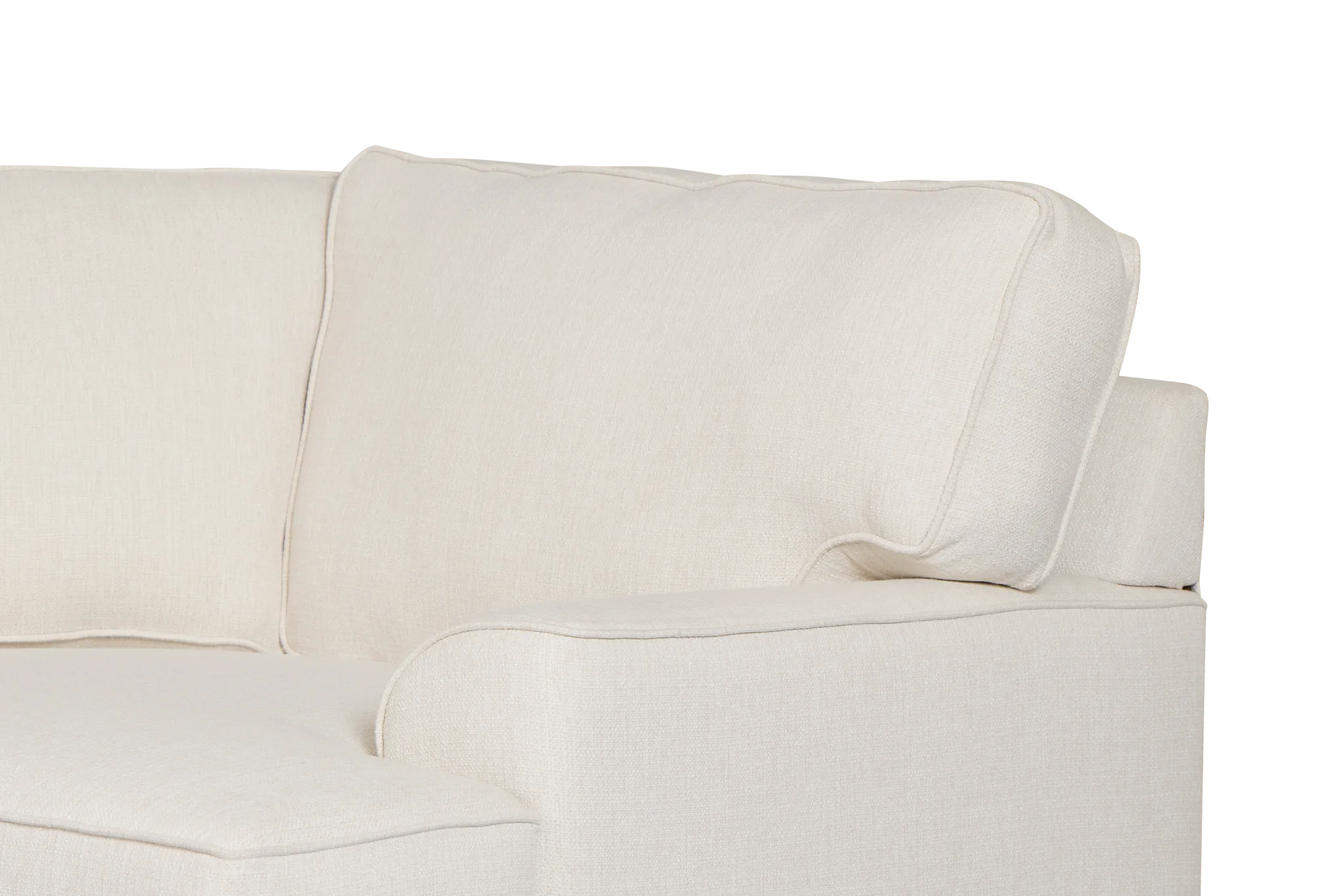 Sinclair Light Beige Fabric Right Cuddler Memory Foam Sleeper Sectional