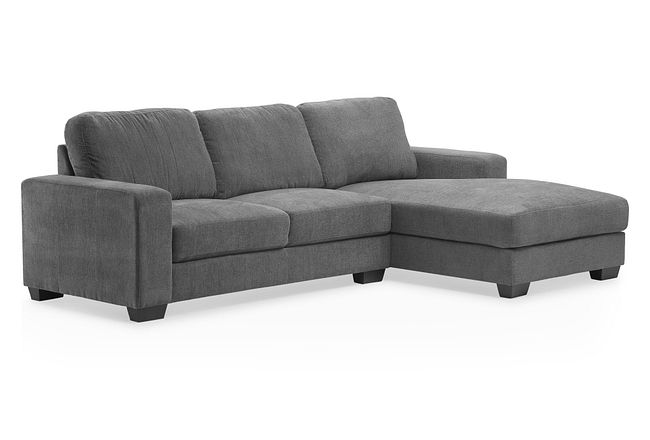Estelle Dark Gray Fabric Right Chaise Sectional