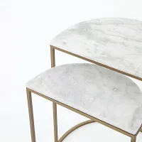 Four Hands Ane White Marble Nesting Tables