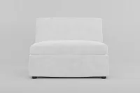 Destin Peyton White Fabric Armless Chair