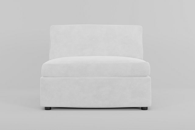 Destin Peyton White Fabric Armless Chair