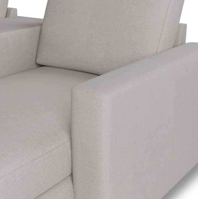 Citymod Light Gray Fabric Small Right Chaise Sectional With Media Console