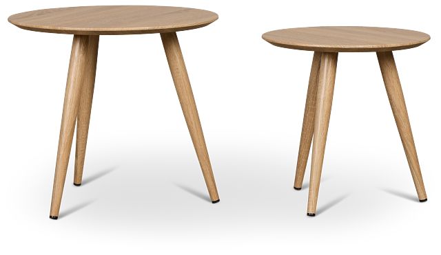 Avon Light Tone Round Bunching End Table