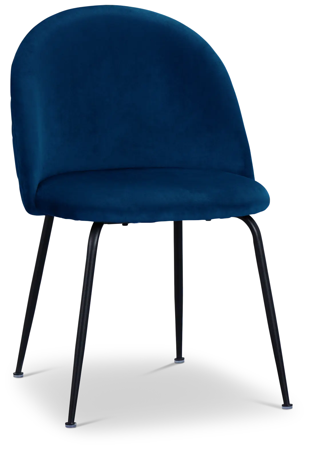 Capri Dark Blue Velvet Upholstered Side Chair W/ Black Legs Capri Dark Blue Velvet Upholstered Side Chair W/ Black Legs