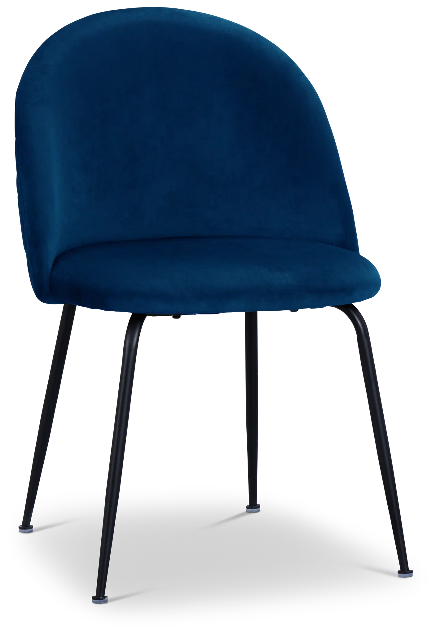 Capri Dark Blue Velvet Upholstered Side Chair W/ Black Legs Capri Dark Blue Velvet Upholstered Side Chair W/ Black Legs