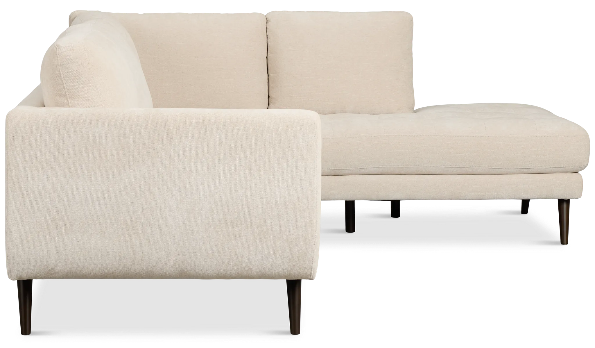 Indie Beige Fabric Small Right Bumper Sectional