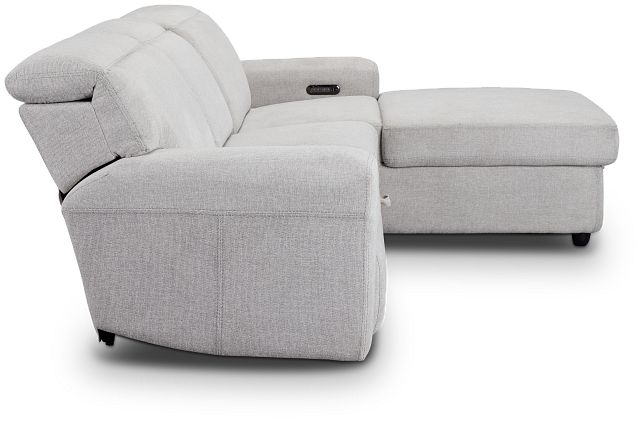 Callum Light Gray Fabric Small Right Power Chaise Sleeper Sectional