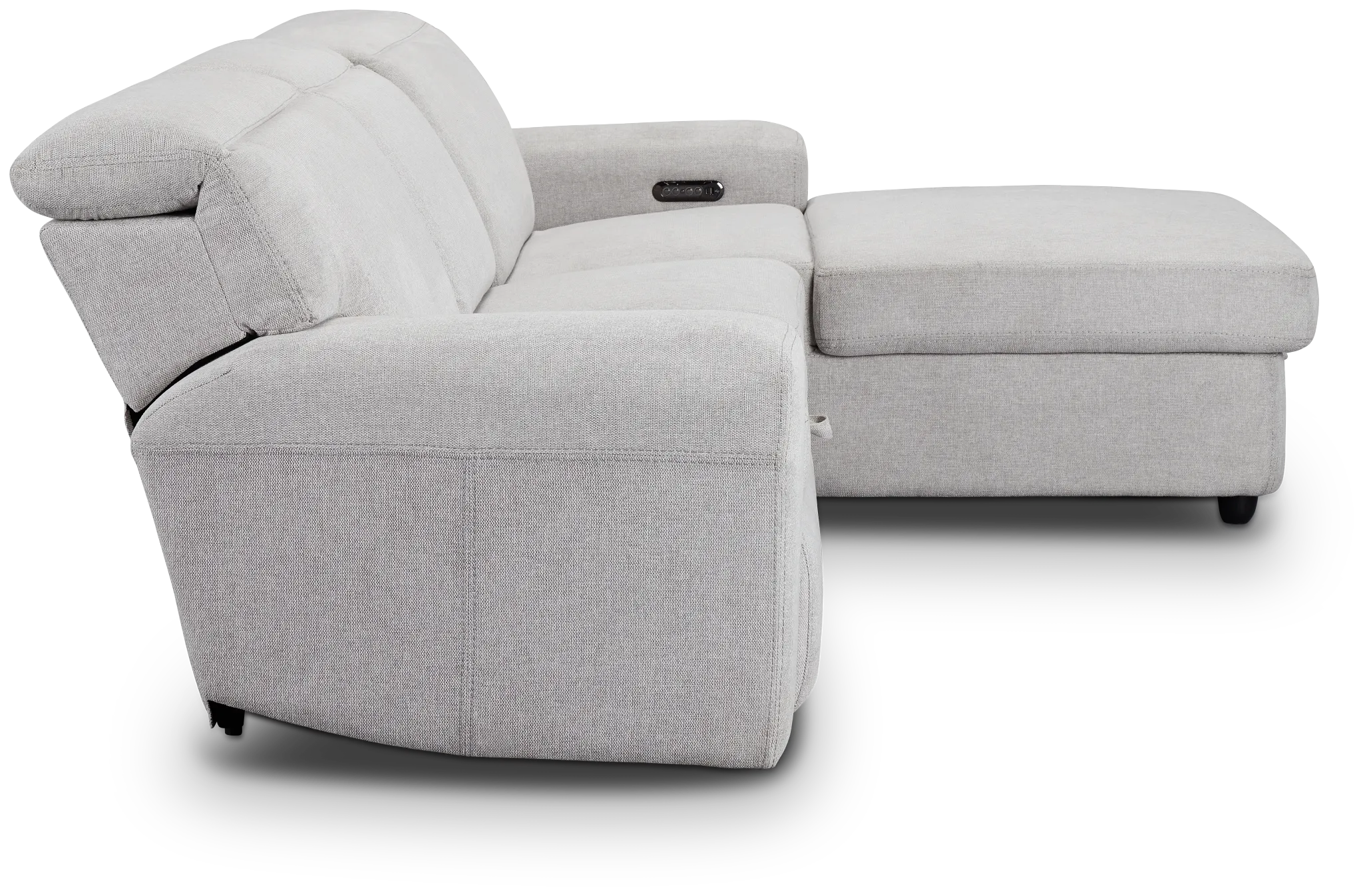 Callum Light Gray Storage Small Right Power Chaise Sleeper Sectional