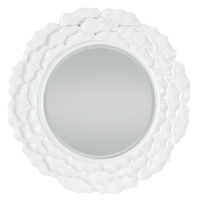 Casade White Round Mirror