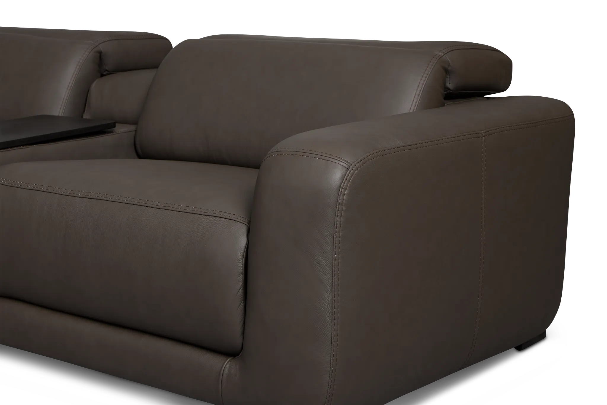 Kieran Dark Brown Lthr/vinyl Medium Dual Power 2-arm Reclining Sectional