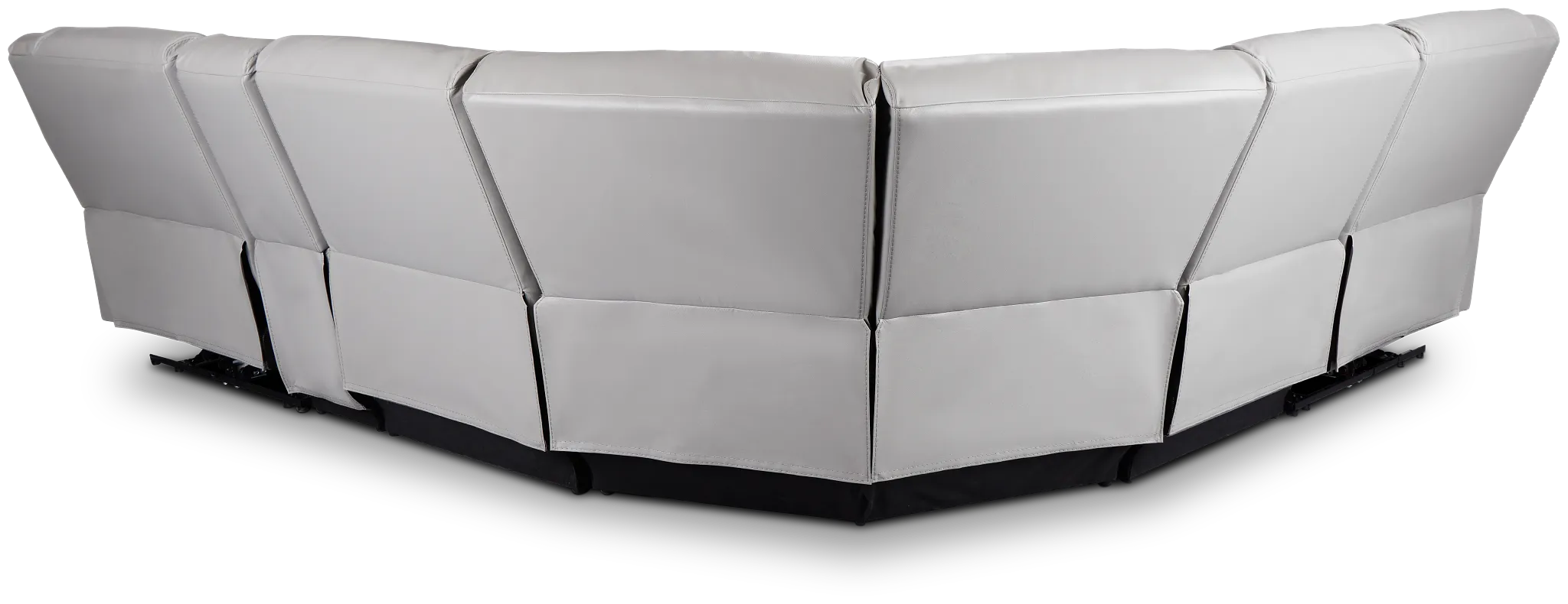 Peyton Light Gray Lthr/vinyl Medium Dual Power 2-arm Reclining Sectional