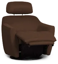 Aria Dark Brown Micro Power Swivel Recliner