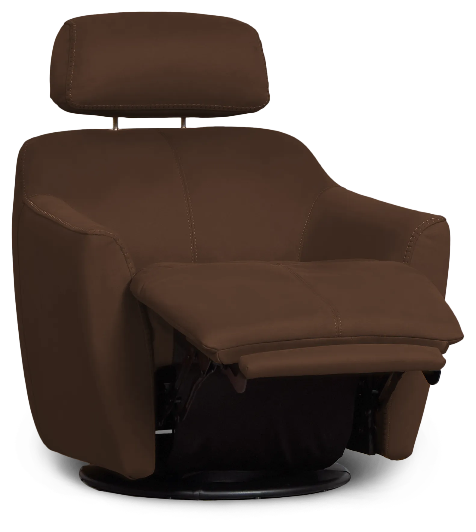 Aria Dark Brown Micro Power Swivel Recliner