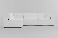 Destin Suave White Fabric 4-piece Modular Sectional