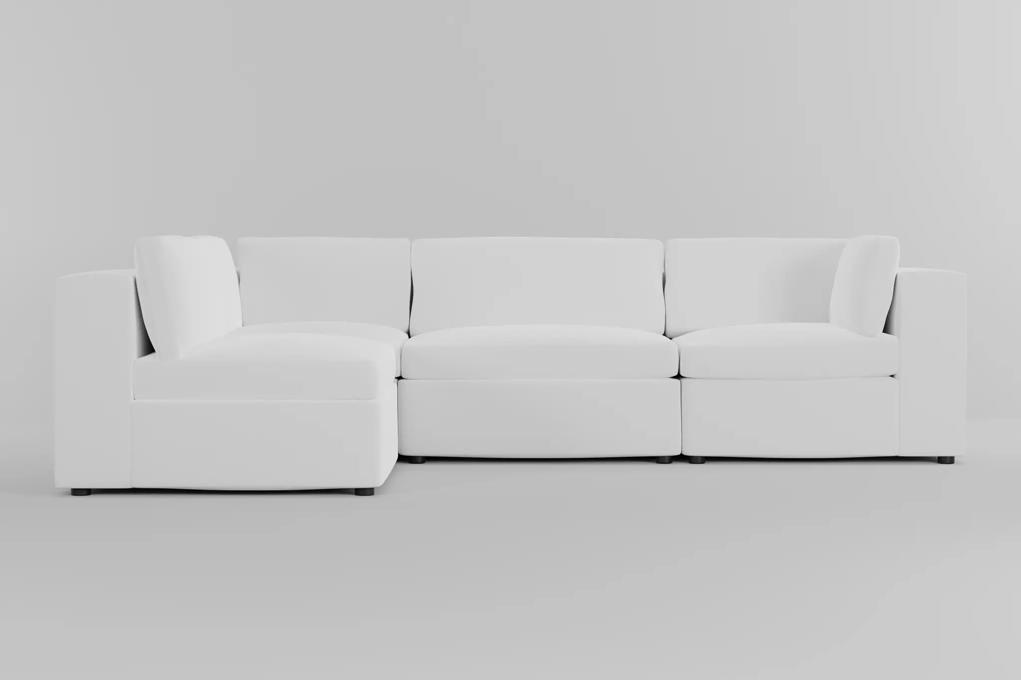 Destin Suave White Fabric 4-piece Modular Sectional Destin Suave White Fabric 4-piece Modular Sectional