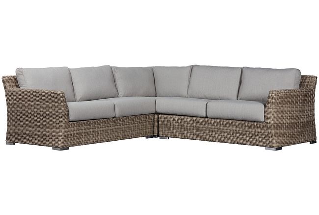 Raleigh Gray Woven Small Two-arm Sectional