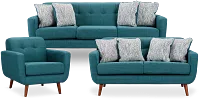 Raya Dark Teal Fabric Living Room