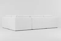 Destin Revenue White Fabric 6-piece Pit Sectional
