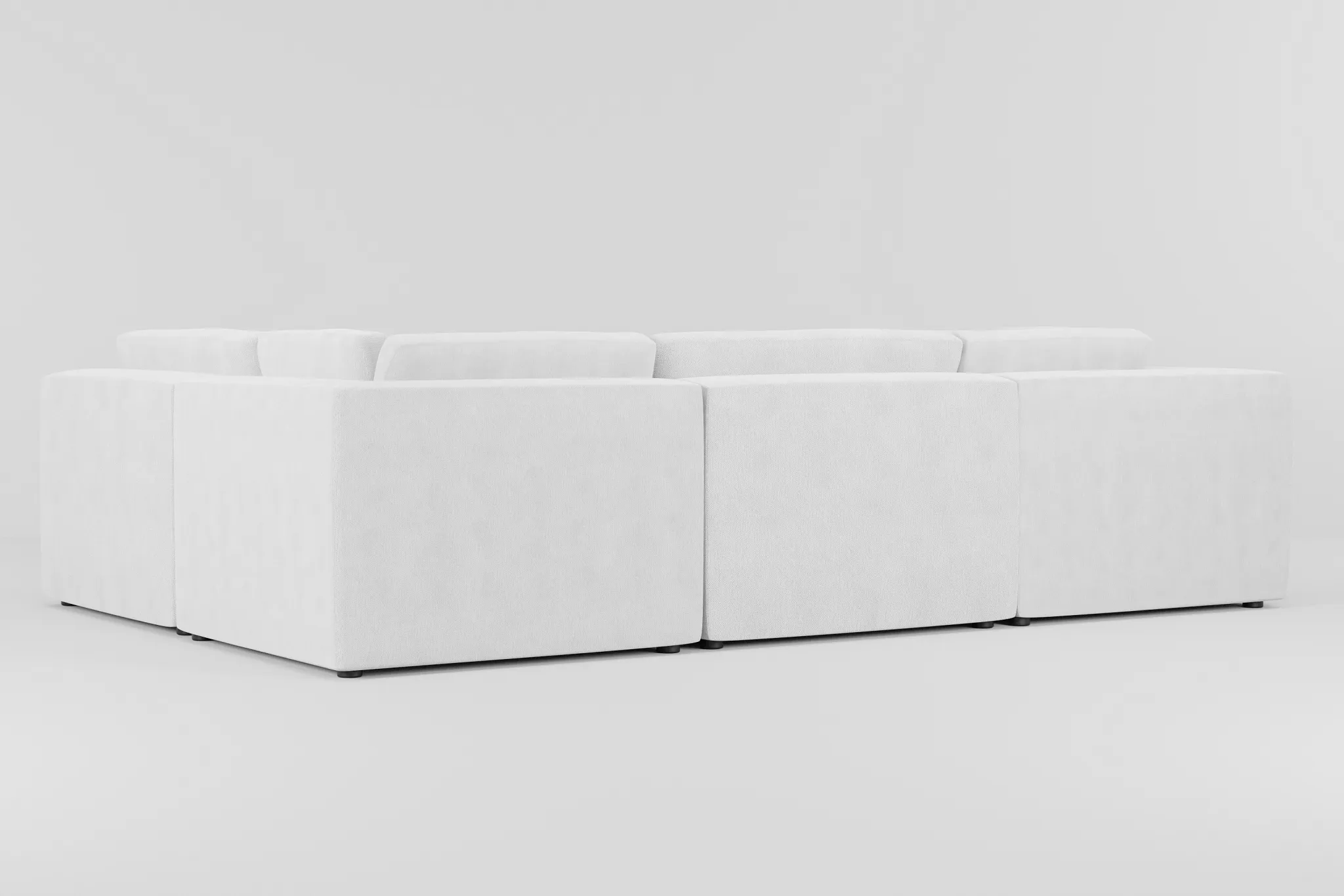 Destin Revenue White Fabric 6-piece Pit Sectional