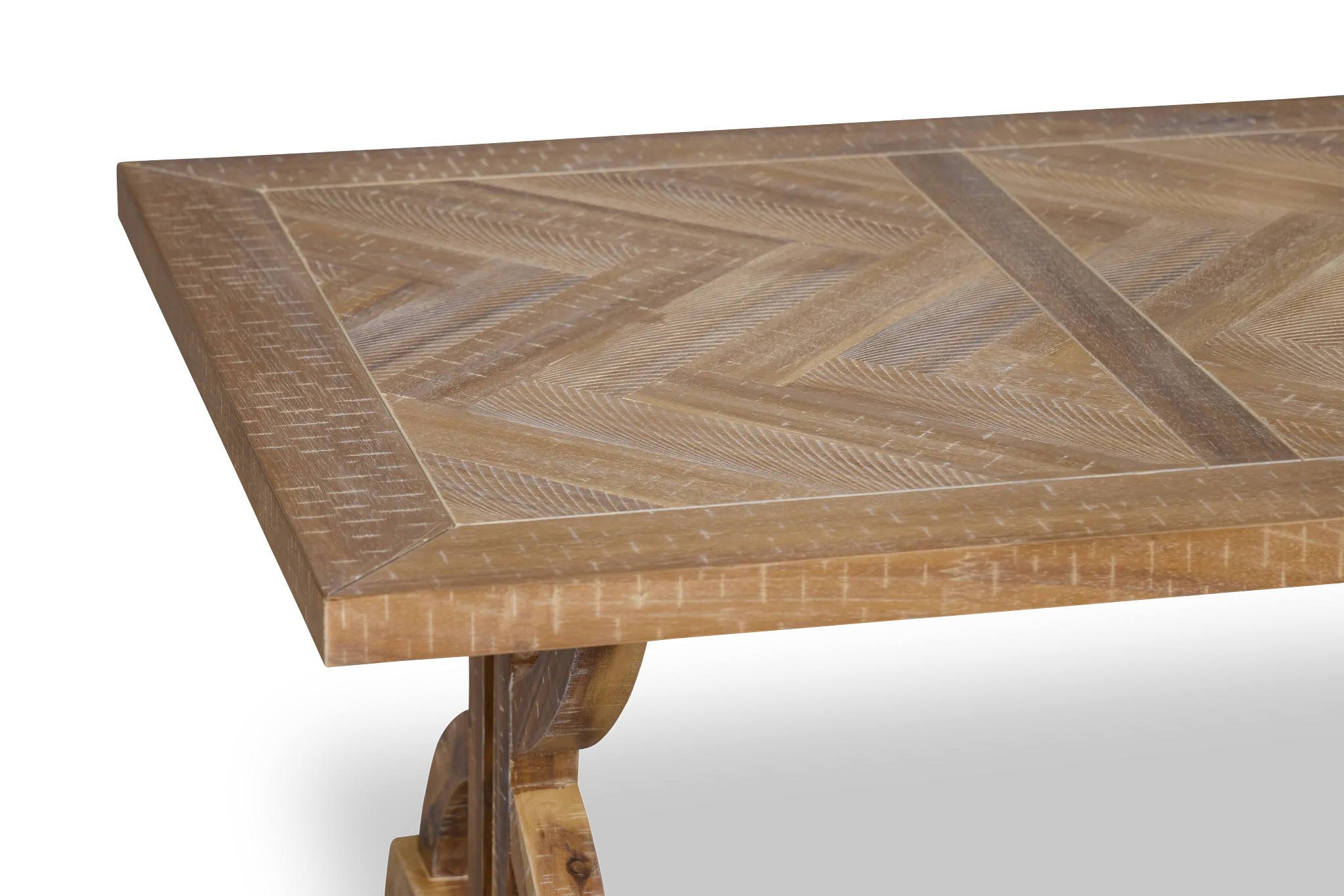 Joplin Light Tone Rectangular Trestle Coffee Table