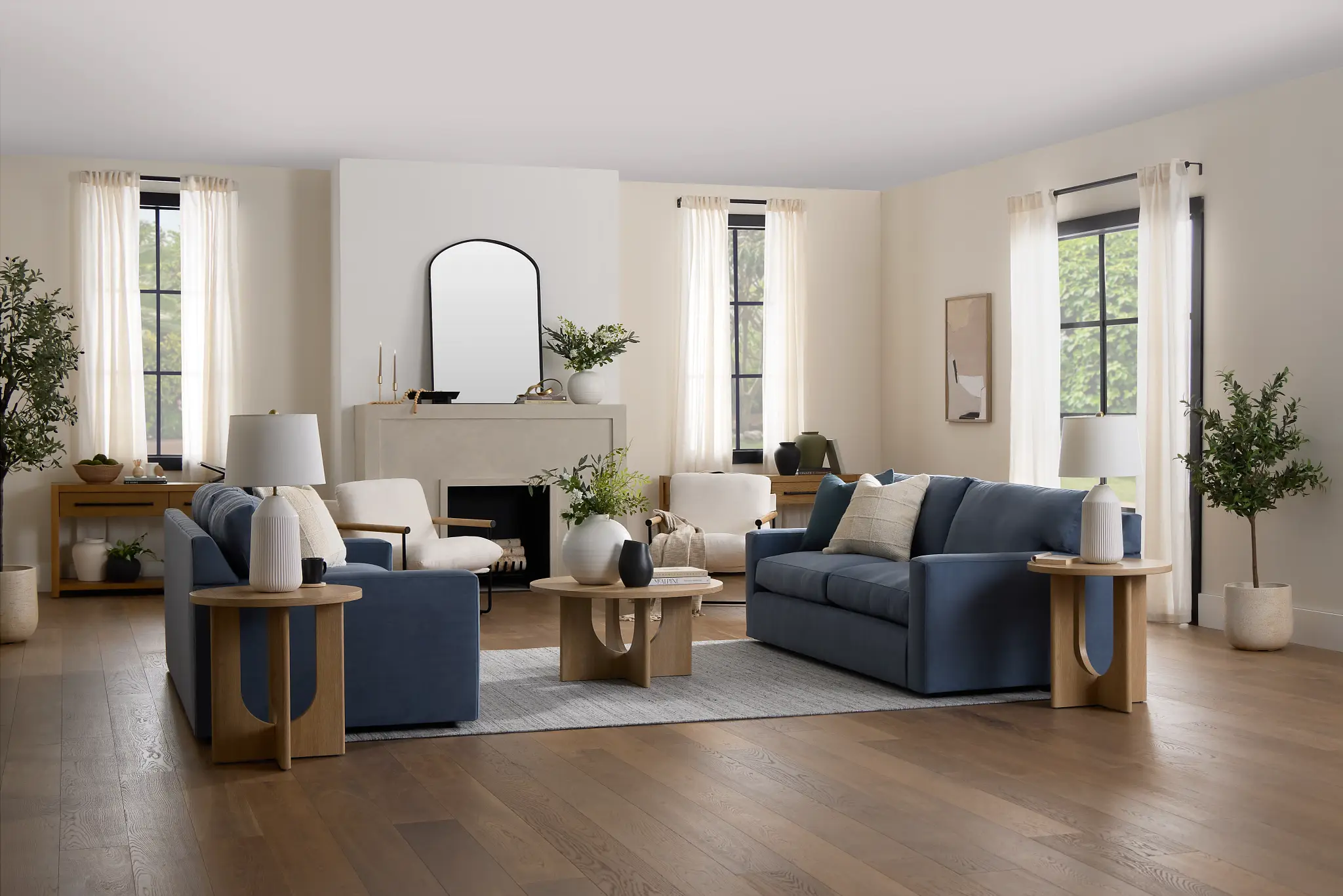 Hudson Blue Fabric Sofa Hudson Blue Fabric Sofa