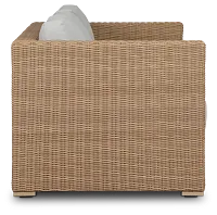 Montecito Light Tone Sofa With Light Blue Cushions