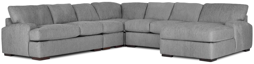 Alpha Light Gray Fabric Large Right Chaise Sectional Alpha Light Gray Fabric Large Right Chaise Sectional