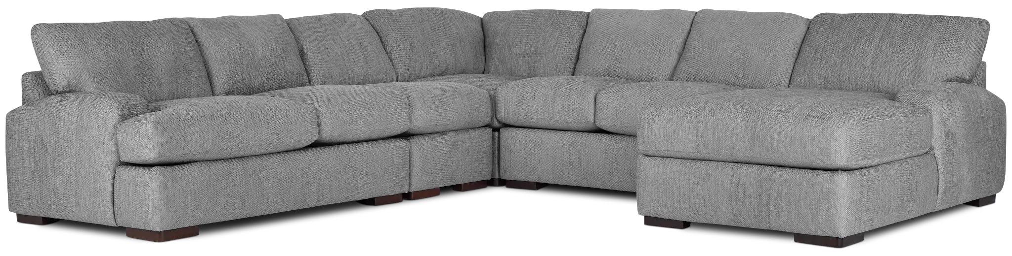 Alpha Light Gray Fabric Large Right Chaise Sectional Alpha Light Gray Fabric Large Right Chaise Sectional