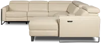 Atlas Taupe Lthr/vinyl Medium Power Reclining Right Chaise Sectional