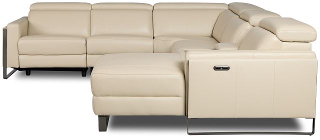 Atlas Taupe Lthr/vinyl Medium Power Reclining Right Chaise Sectional