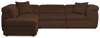 Aria Dark Brown Micro 5pc Bumper Sectional
