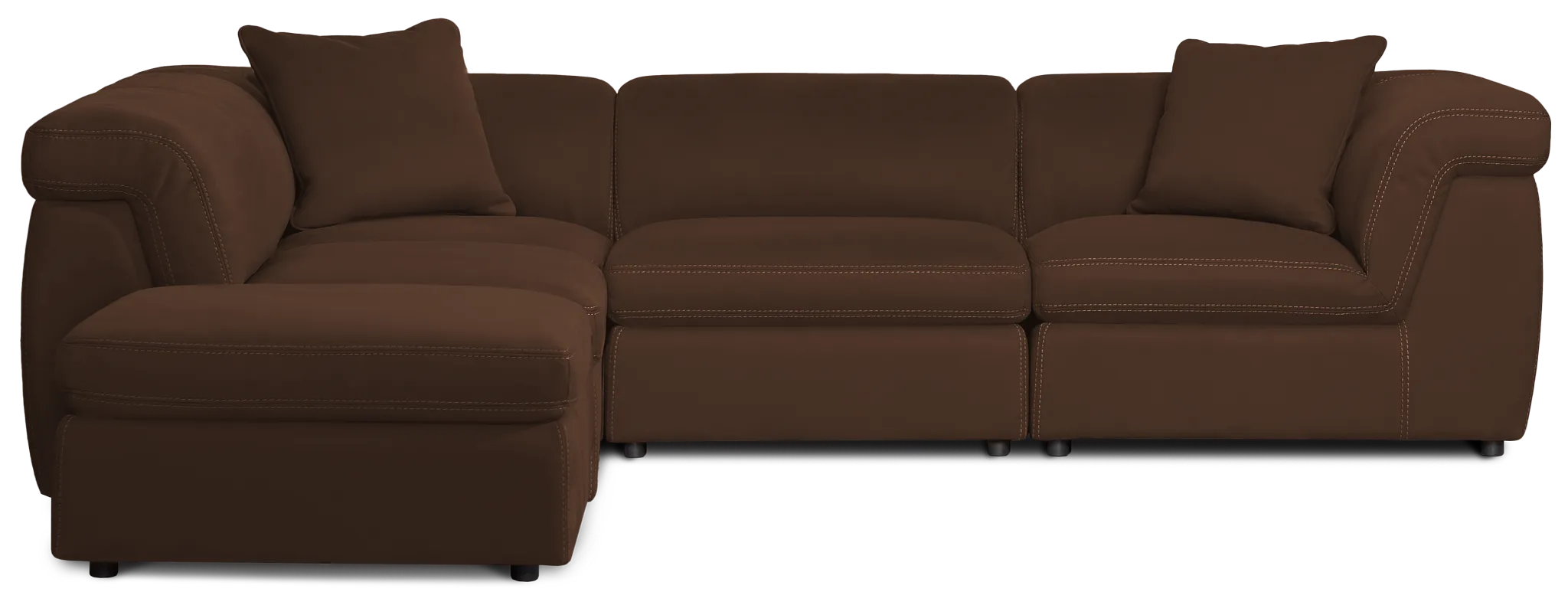 Aria Dark Brown Micro 5pc Bumper Sectional