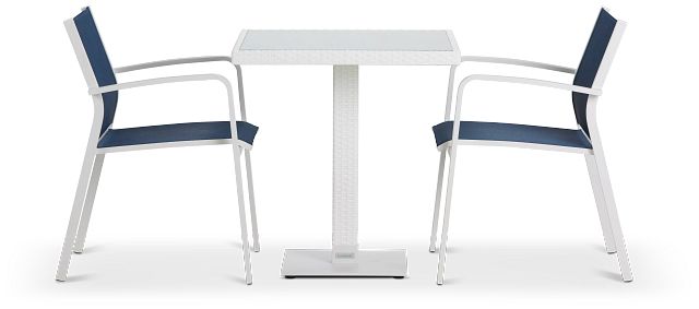 Lisbon Navy 27" Square Table & 2 Chairs