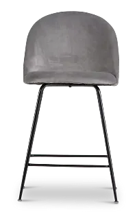 Capri Gray Upholstered 24" Barstools W/black Legs