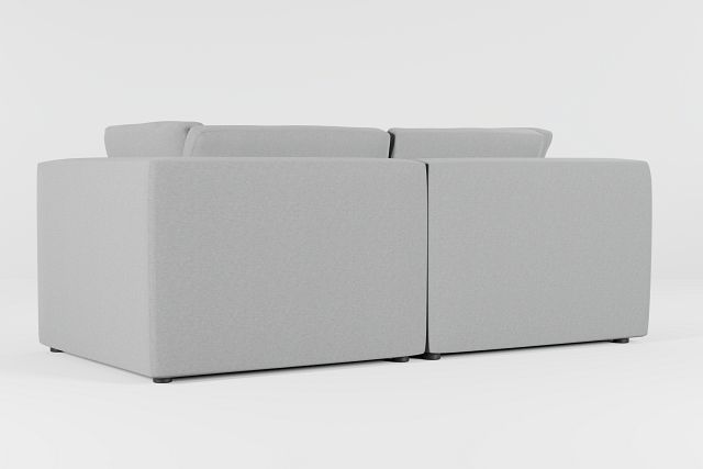 Destin Suave Gray Fabric 2 Piece Modular Sofa
