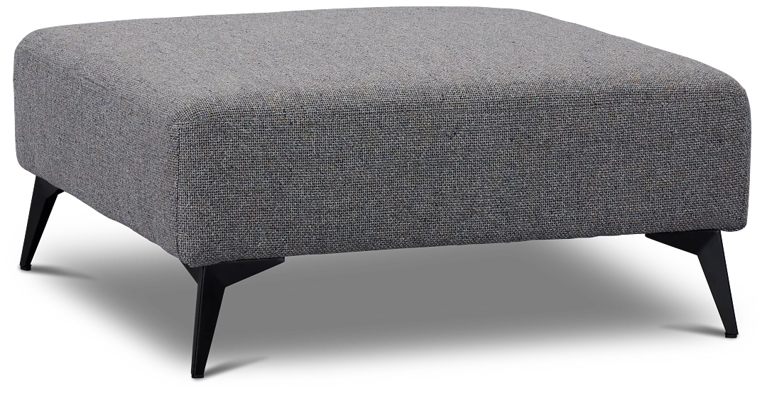 Alina Dark Gray Fabric Ottoman