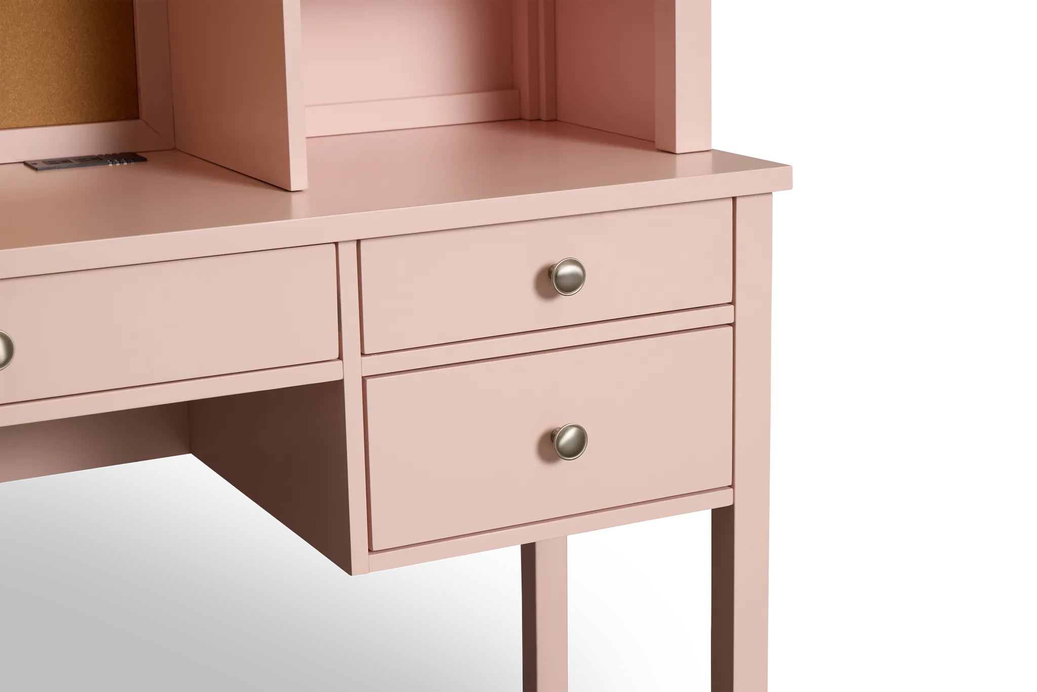 Charleston Pink 3-drawer Desk & Hutch
