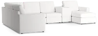 Citymod White Fabric Large Right Chaise Sectional With Storage Console