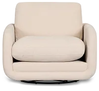 Jules Ivory Velvet Swivel Chair