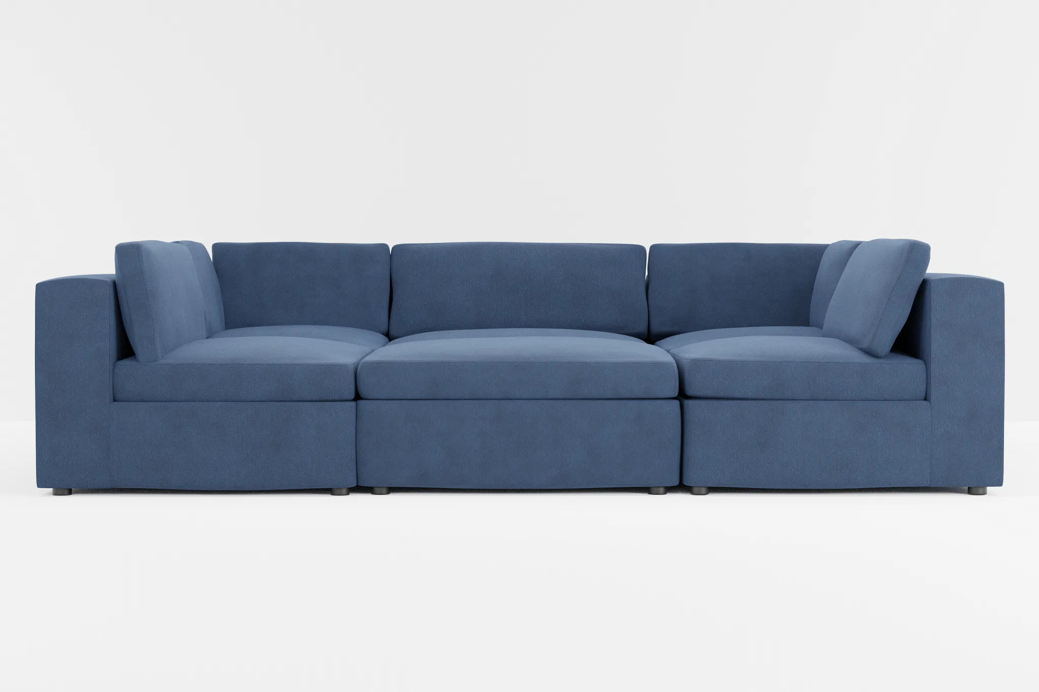Destin Revenue Dark Blue Fabric 6-piece Pit Sectional