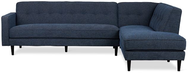 Milo Blue Fabric Small Right Bumper Sectional