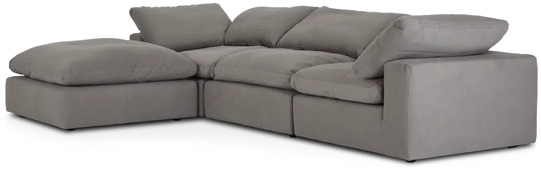 Nixon Light Gray Fabric 4-piece Bumper Sectional Nixon Light Gray Fabric 4-piece Bumper Sectional