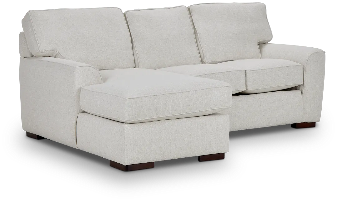 Austin White Fabric Left Chaise Sectional