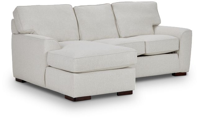 Austin White Fabric Left Chaise Sectional (1)