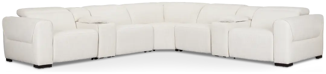 Ellis Light Beige Fabric Large Dual Power Reclining Two-arm Sectional Ellis Light Beige Fabric Large Dual Power Reclining Two-arm Sectional
